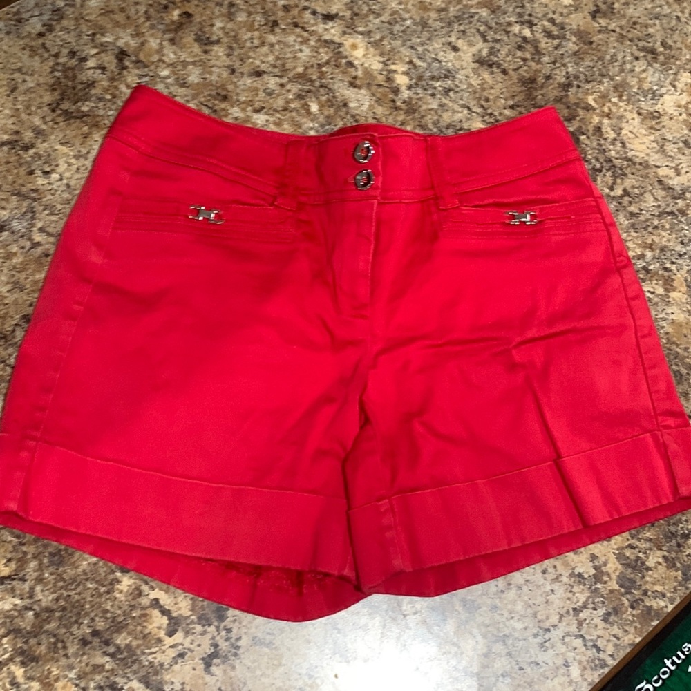White House Black Market Bold Red High Waist Shorts